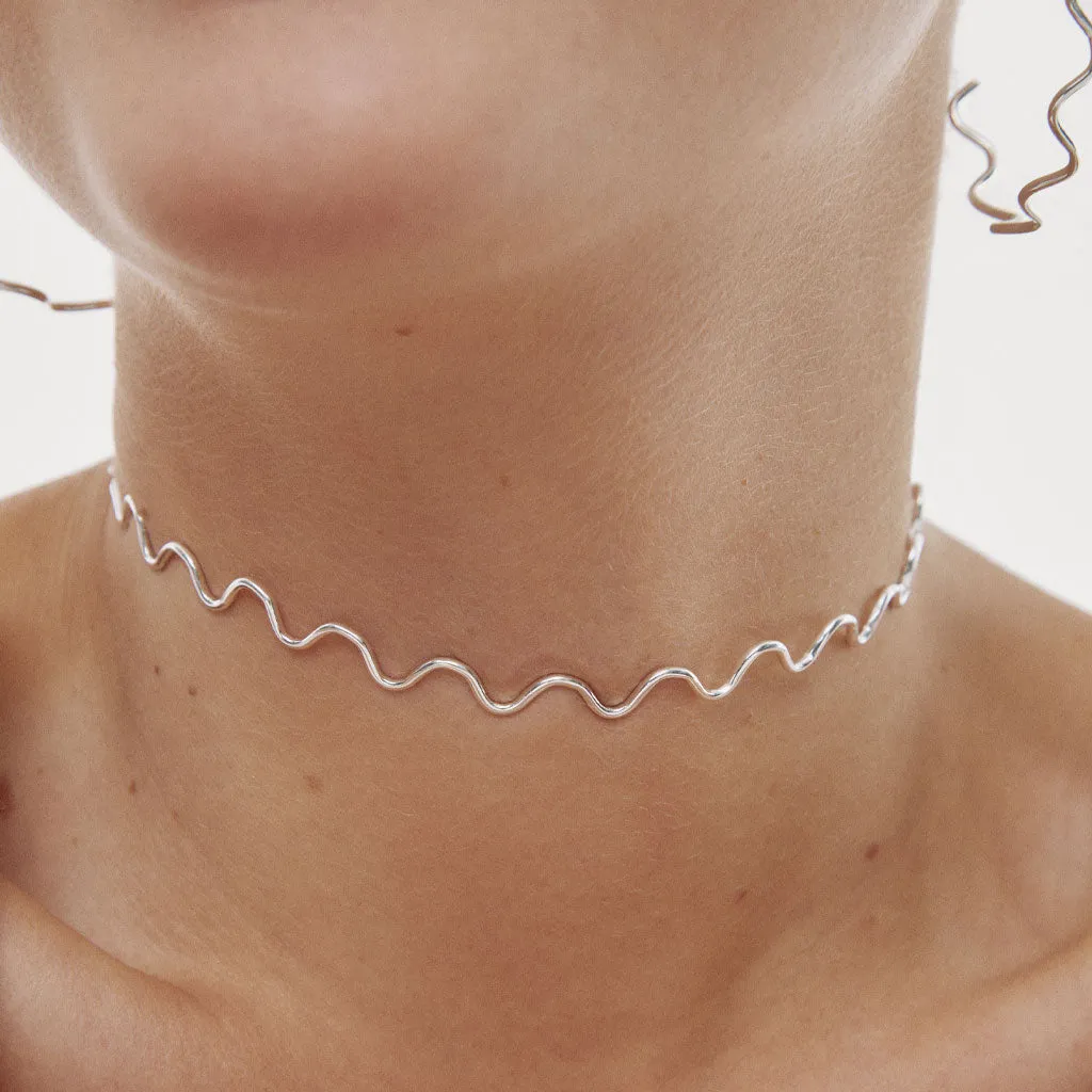 Choker ONDAS plata