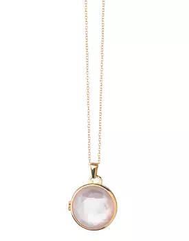 Classic Round Locket Necklace-Pearlescent