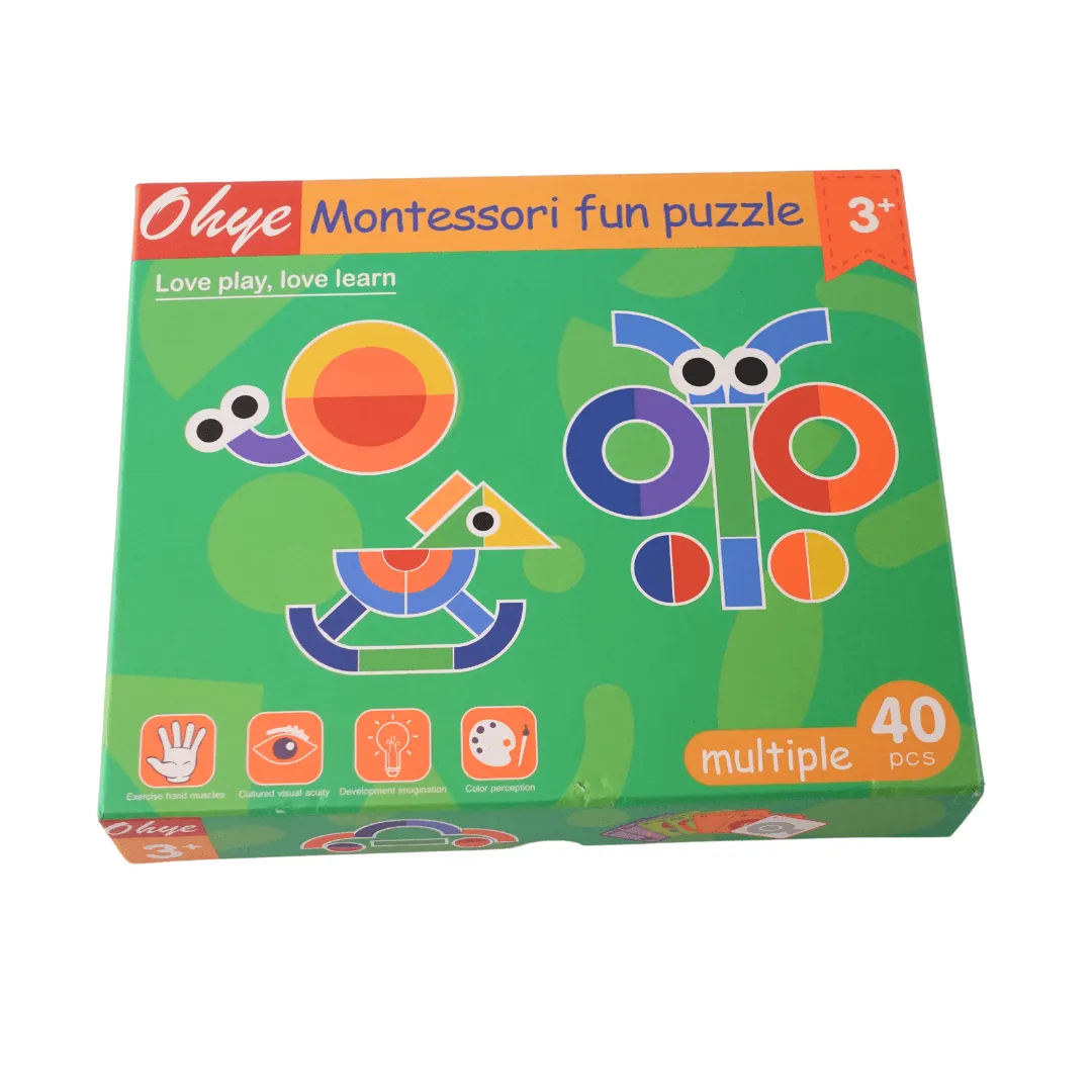 COMBO of 2 Ohye Montessori Puzzle, 37 Pieces, 40 Pieces