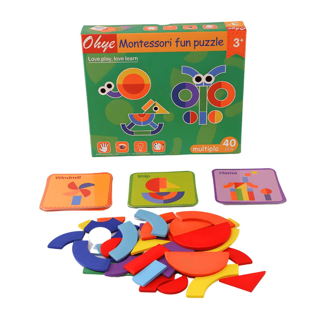 COMBO of 2 Ohye Montessori Puzzle, 37 Pieces, 40 Pieces