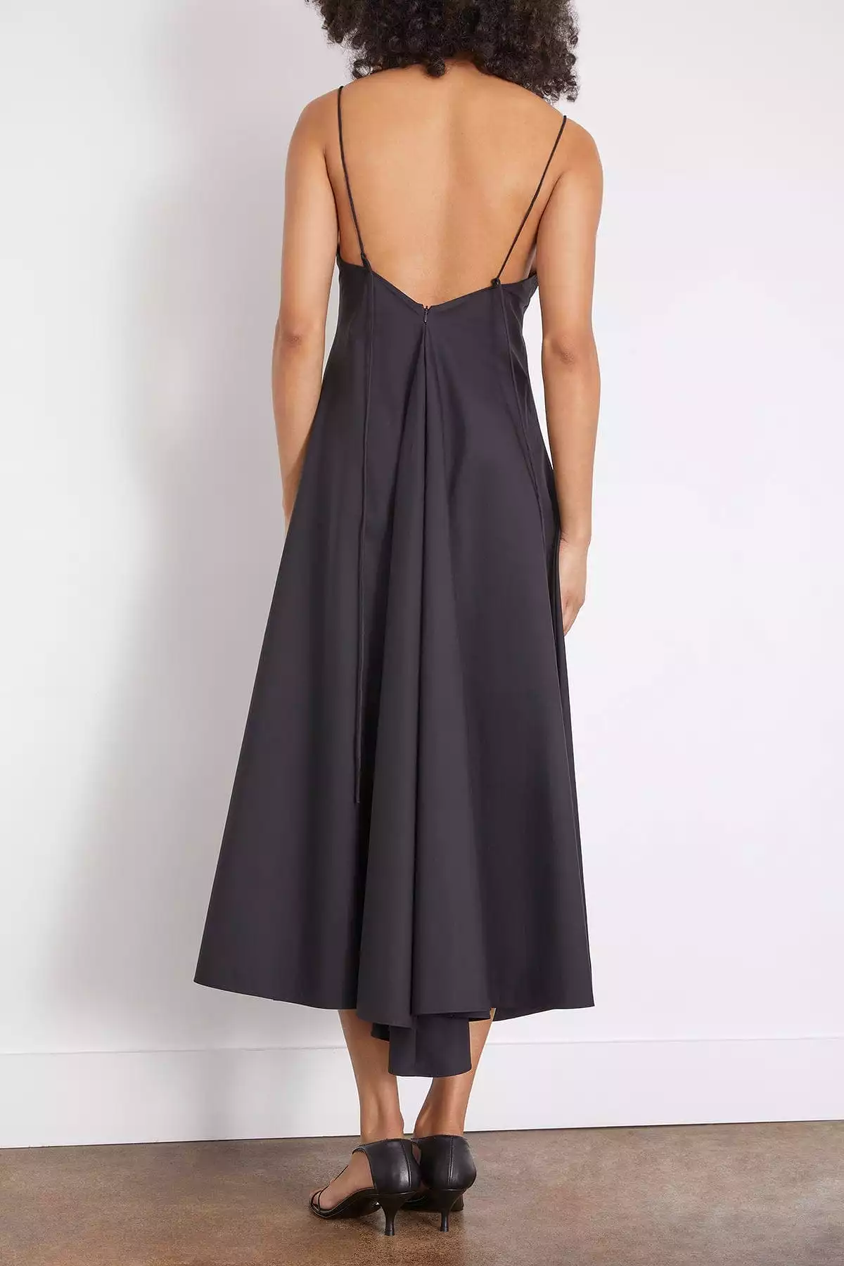 Cotton Strap Dress in Noir