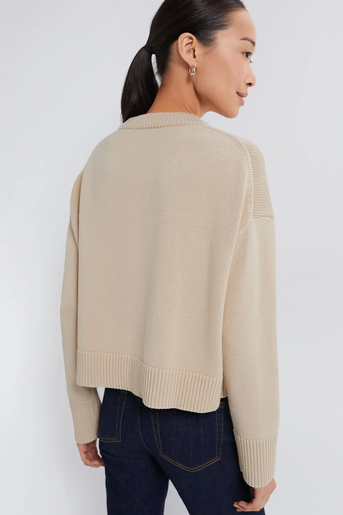 Cropped Beachwood Cotton Americana Sweater