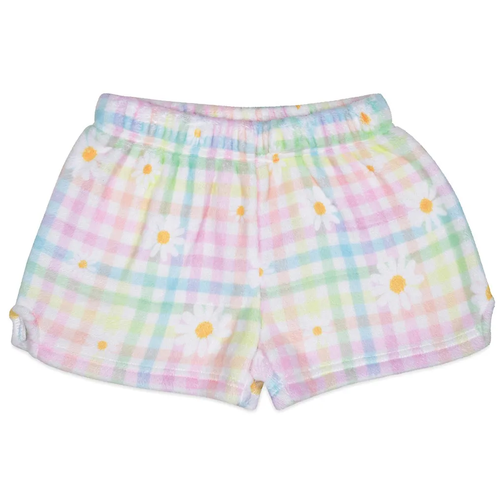 daisy gingham plush short