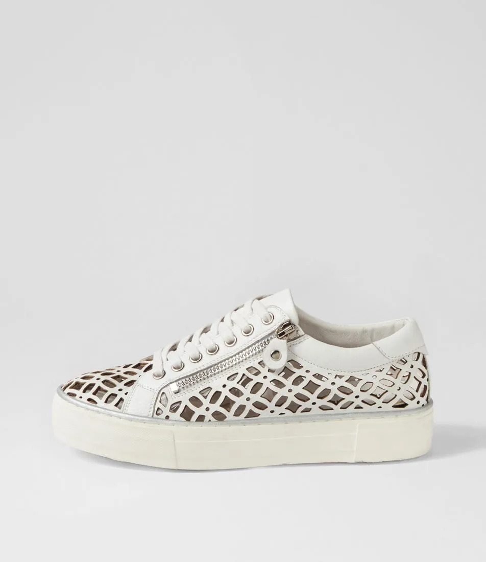 DJANGO & JULIETTE Flynng White Leather Sneakers