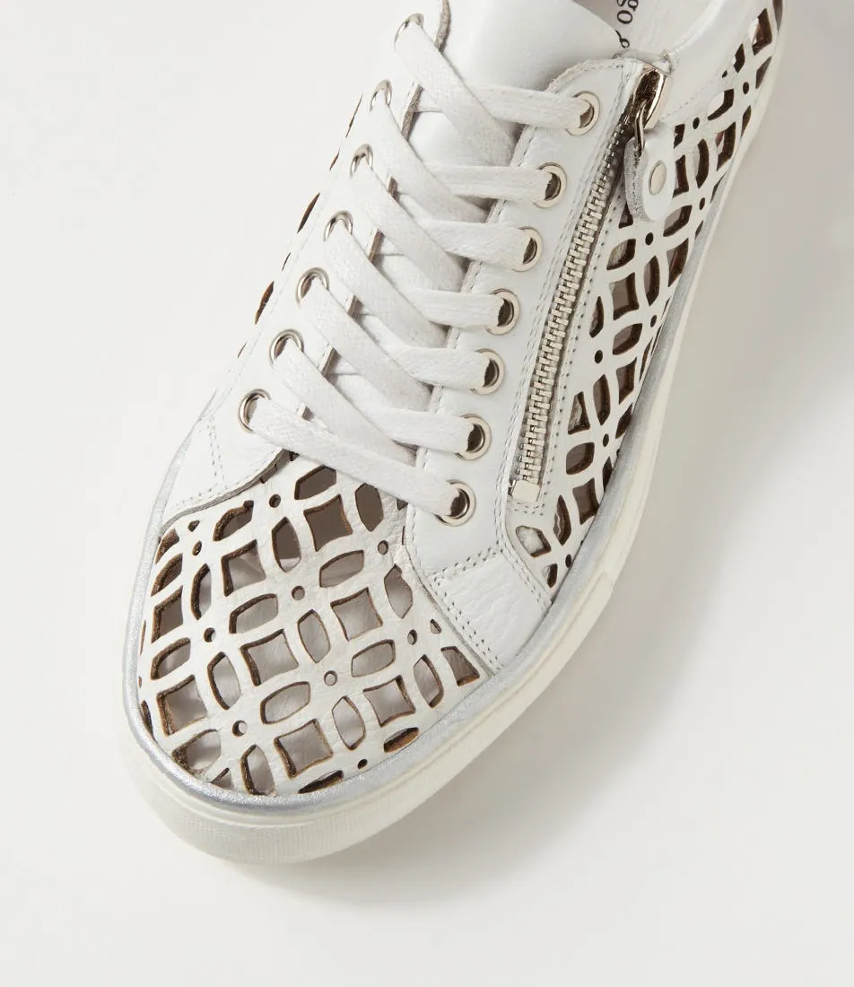 DJANGO & JULIETTE Flynng White Leather Sneakers