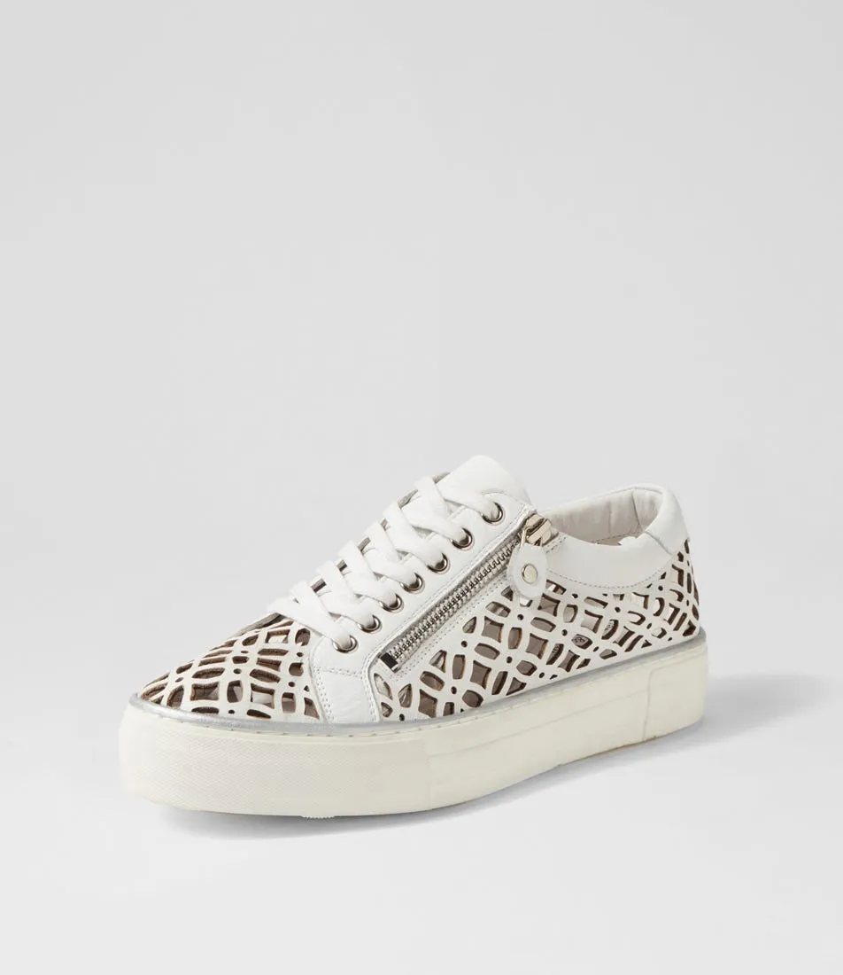 DJANGO & JULIETTE Flynng White Leather Sneakers