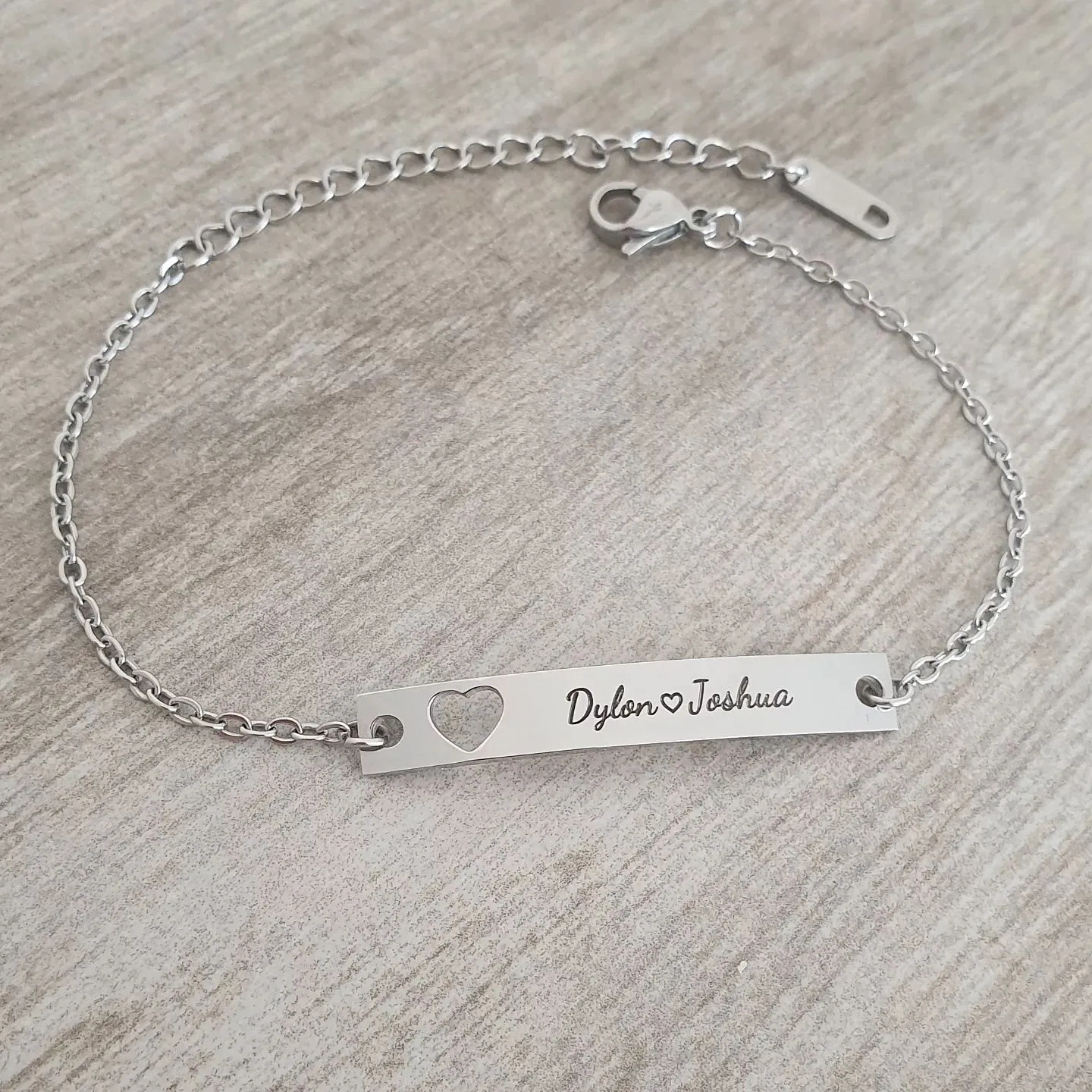 Dolce Personalized Stainless Steel bracelet, Adjustable Size 17-22cm (READY IN 3 DAYS!)