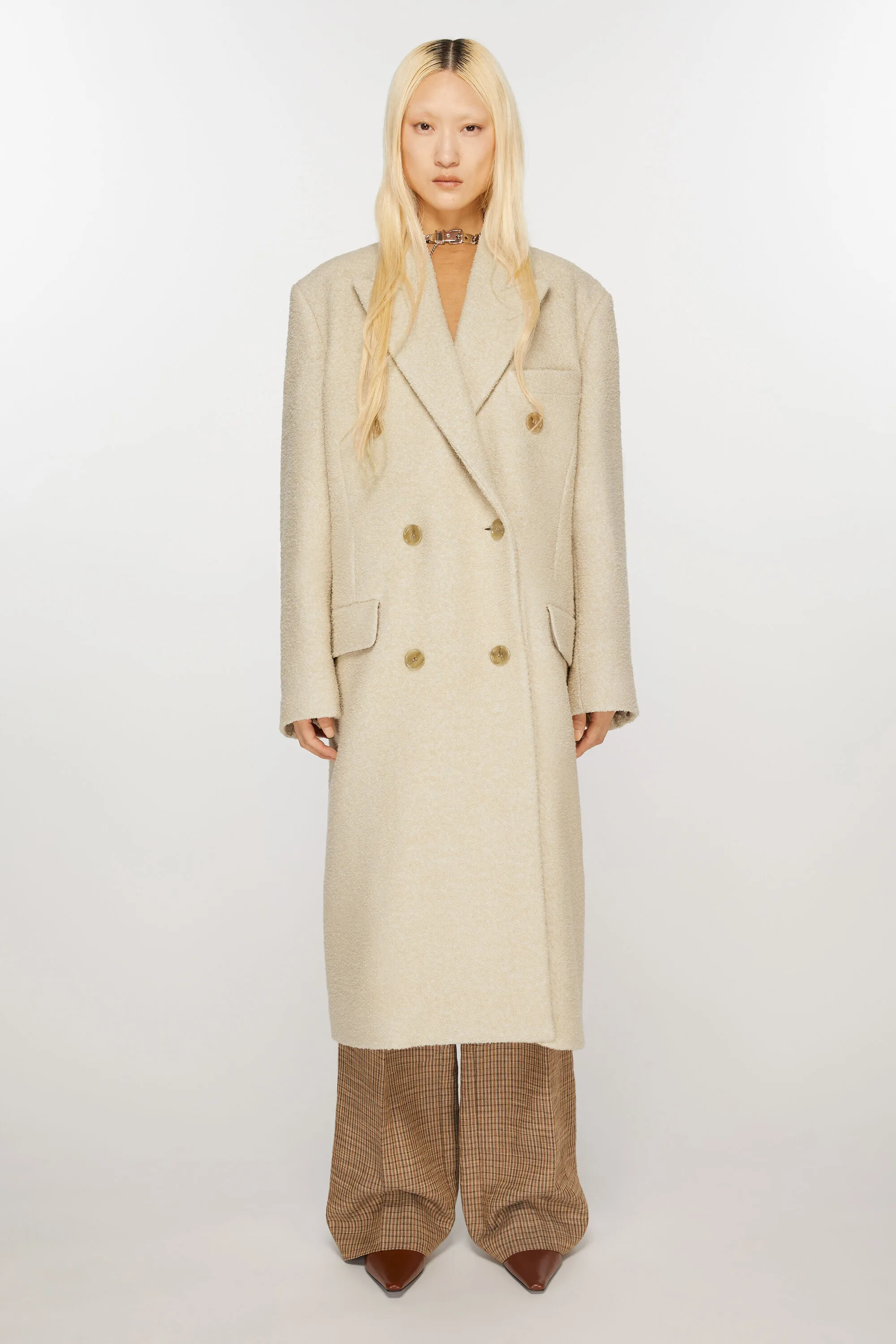 Double-breasted wool coat