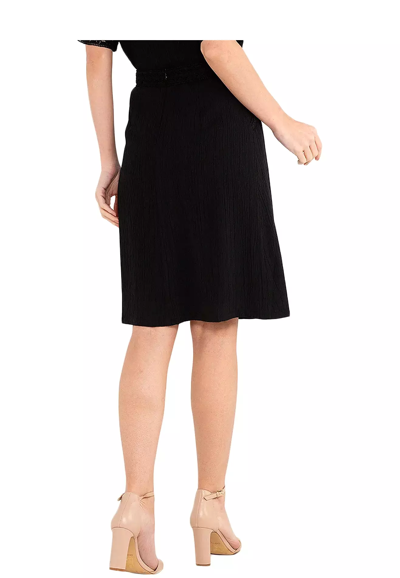 ELLE Apparel Side Slit Pleated Skirt