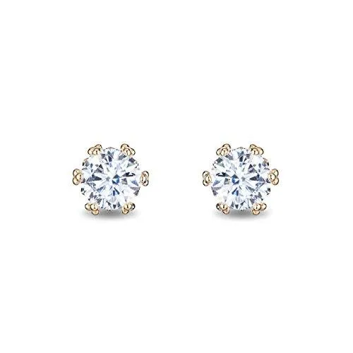 Enchanted Disney Fine Jewelry 14K Yellow Gold with 1 1/2 cttw Diamond Majestic Princess Solitaire Earrings