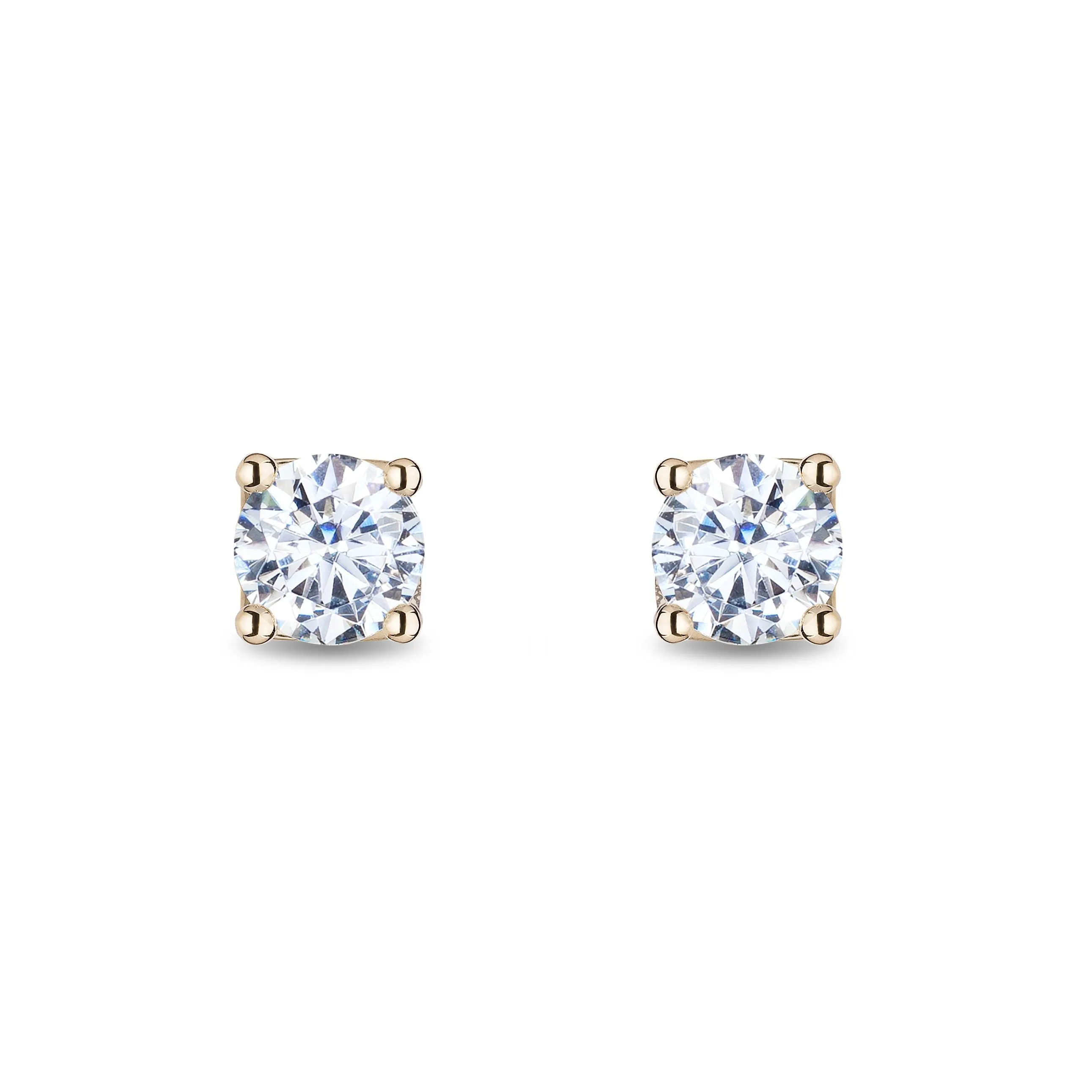 Enchanted Disney Fine Jewelry 14K Yellow Gold with 1 1/2cttw Diamond Majestic Princess Solitaire Earrings