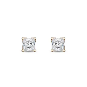 Enchanted Disney Fine Jewelry 14K Yellow Gold with 1 Cttw Princess Cut Diamond Majestic Princess Solitaire Earrings