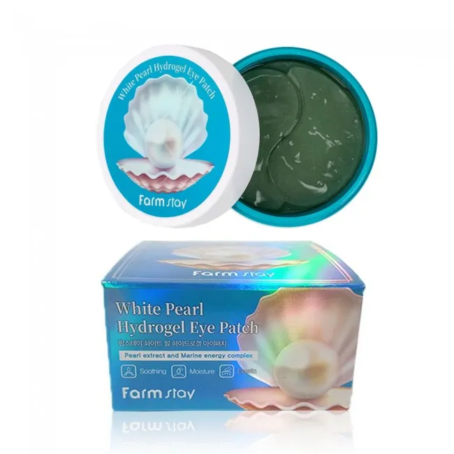 Farmstay White Pearl Hydrogel Eye Pads Patches 60 Sheets Wrinkles Mask