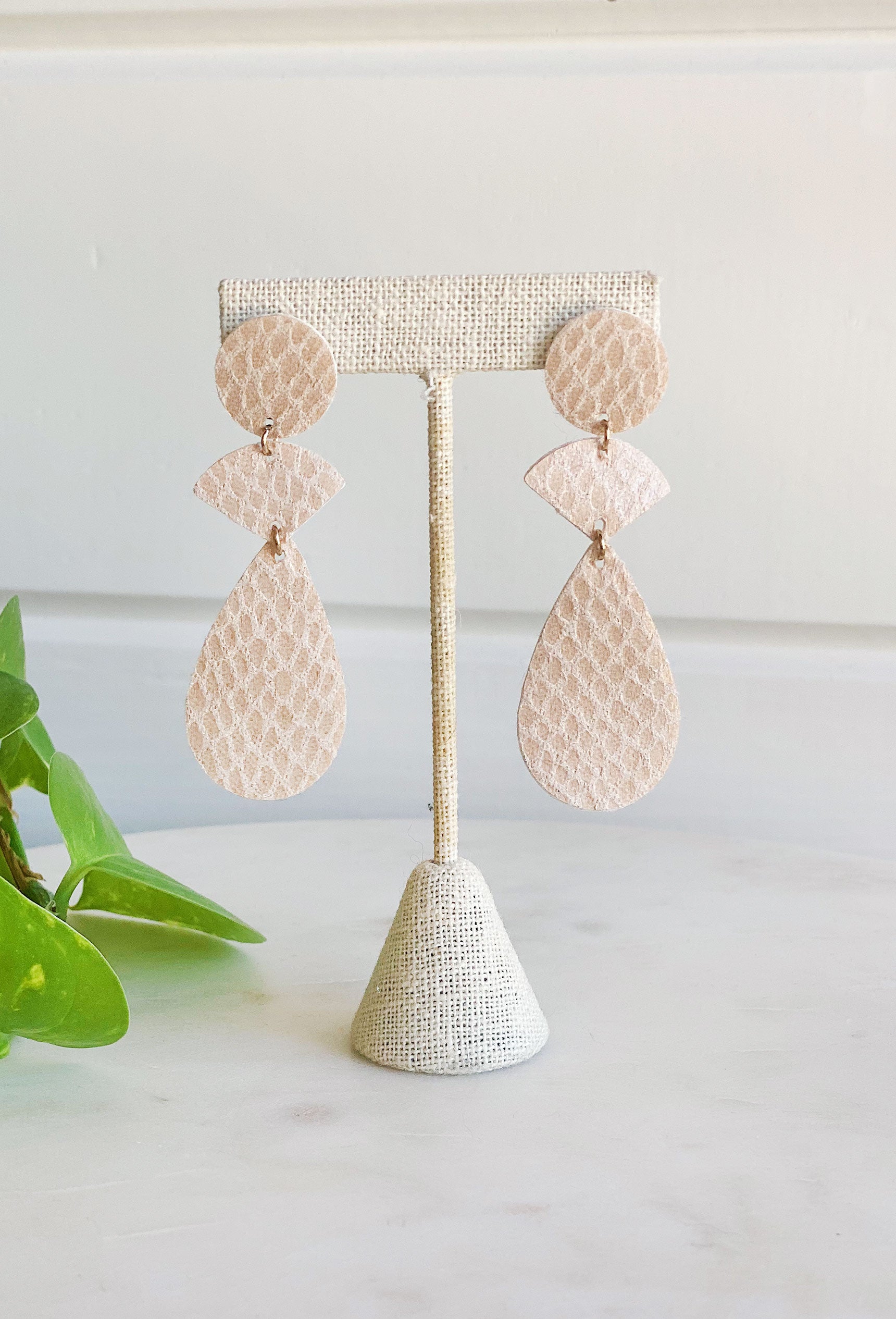 Faux Leather Geometric Earrings