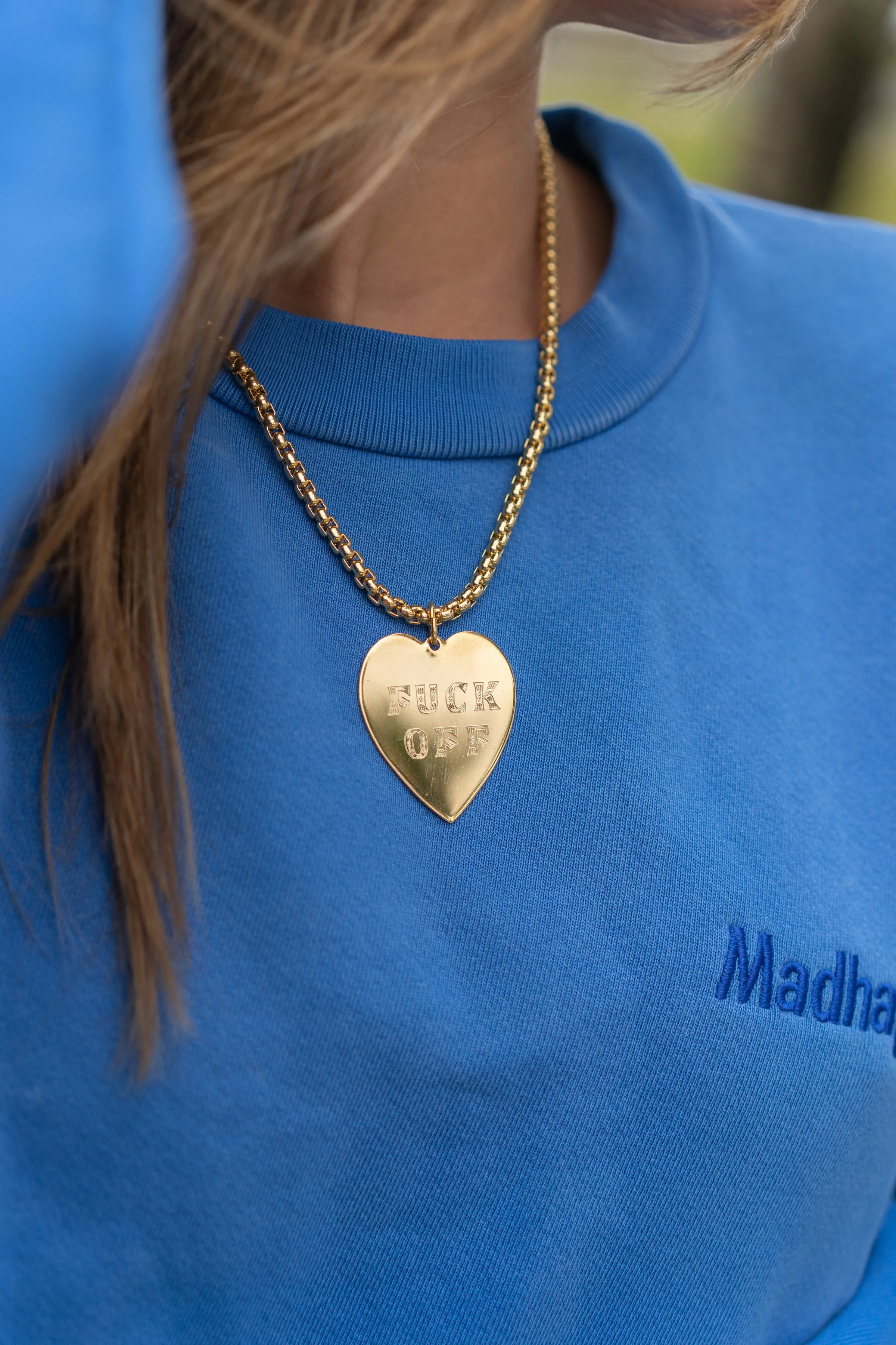 F*CK OFF  Heart Necklace