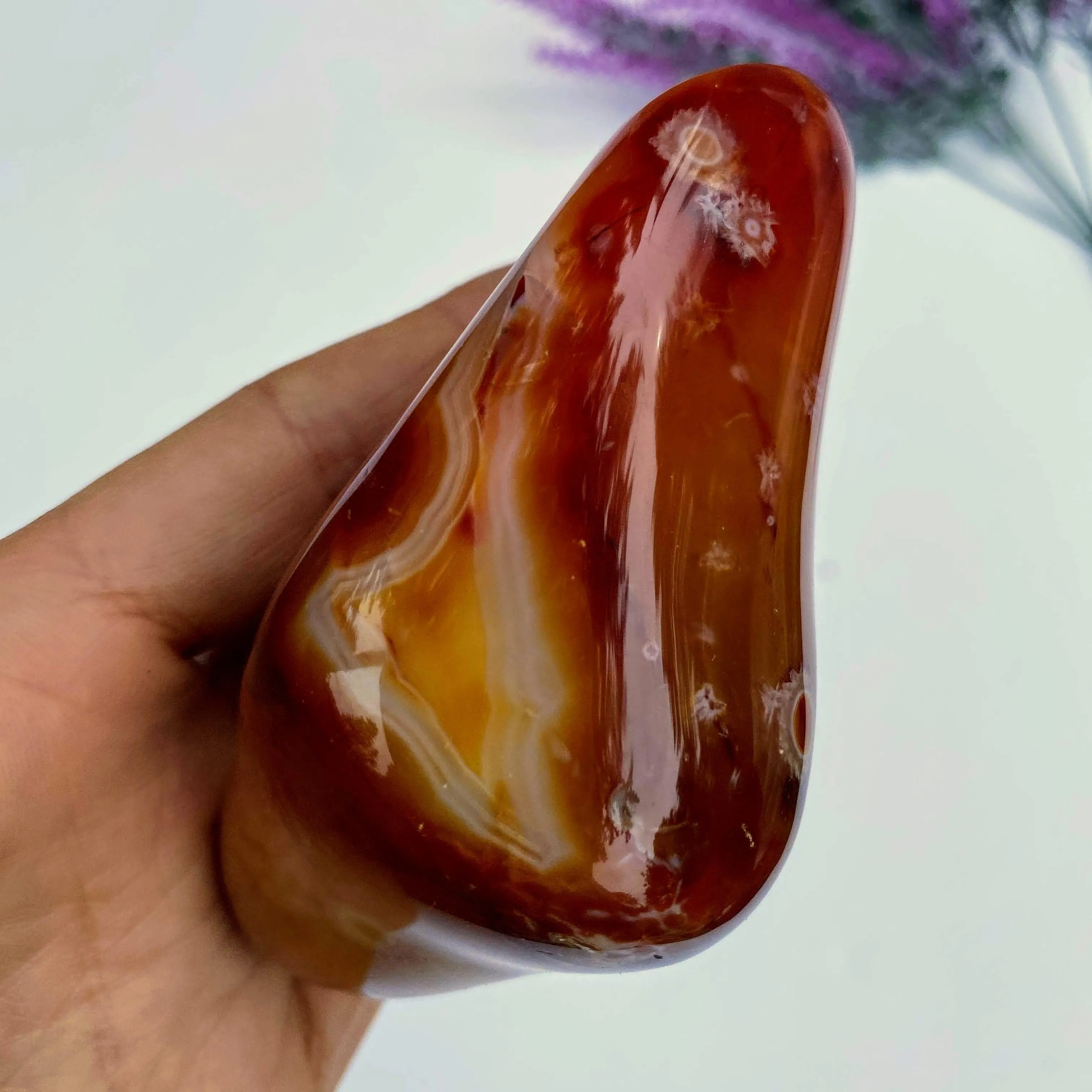 Fiery Orange Shiny Carnelian Chunky Free Form Specimen From Madagascar