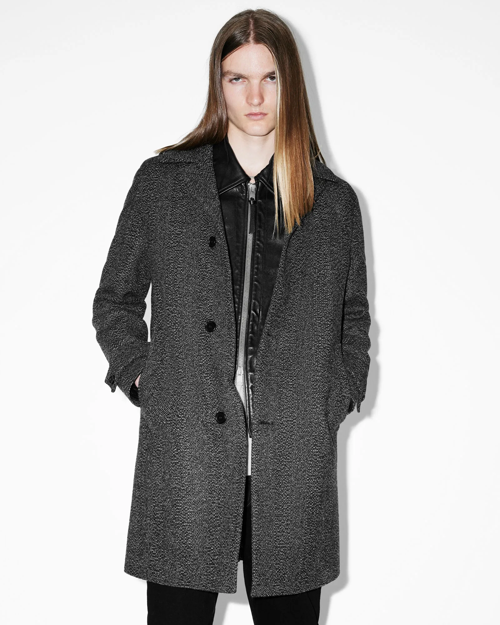 Fincher Herringbone Cashmere Blend Coat