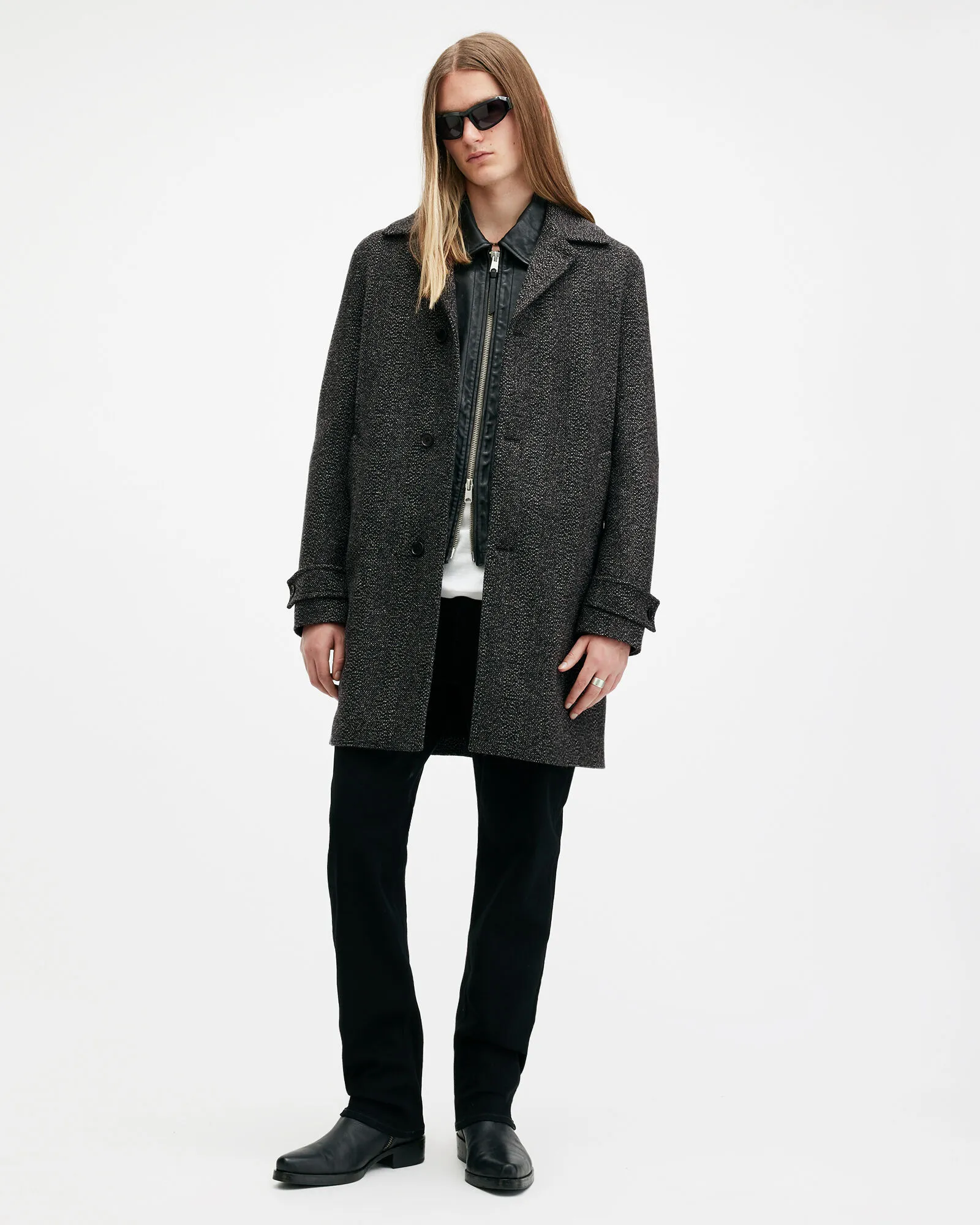 Fincher Herringbone Cashmere Blend Coat