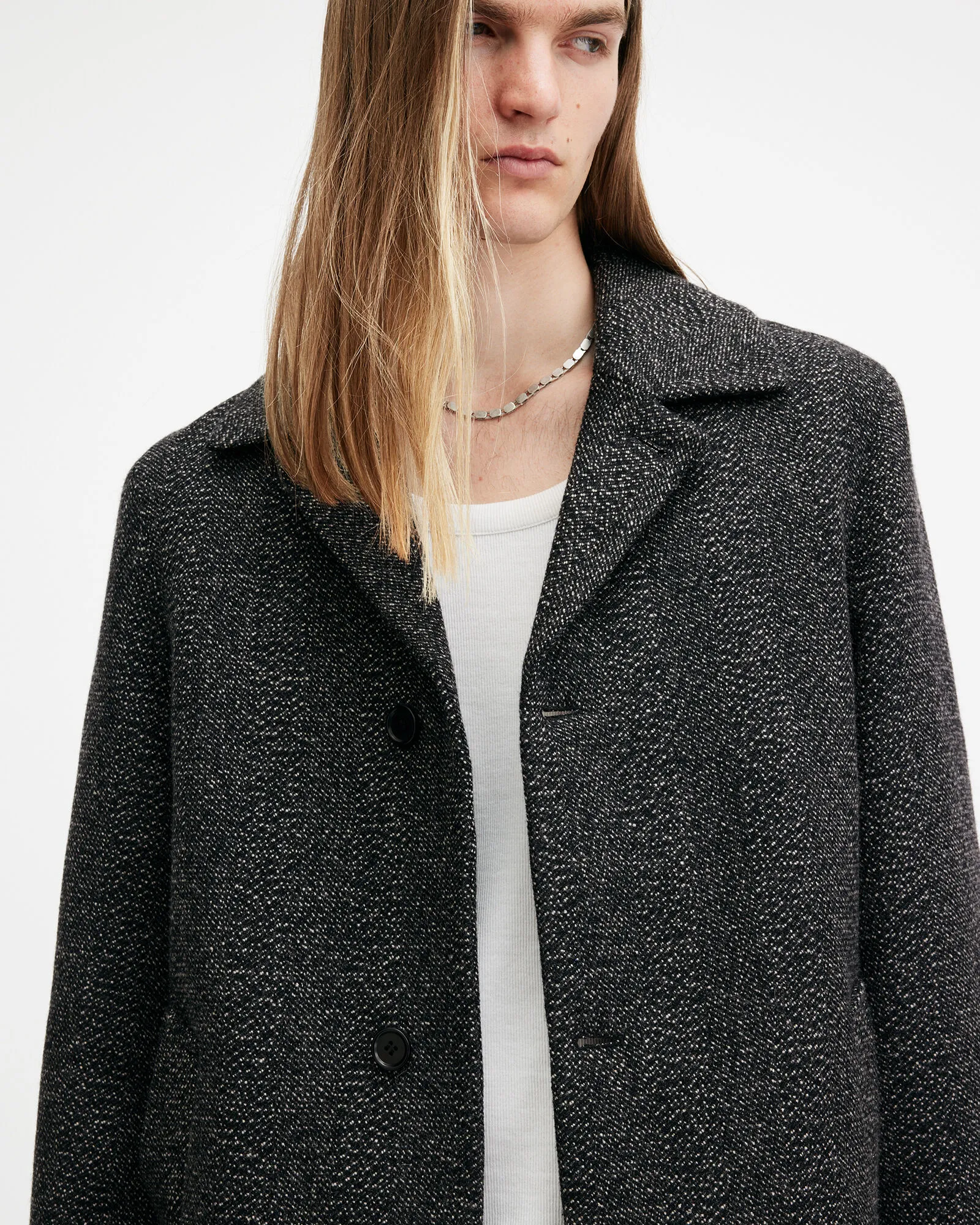 Fincher Herringbone Cashmere Blend Coat