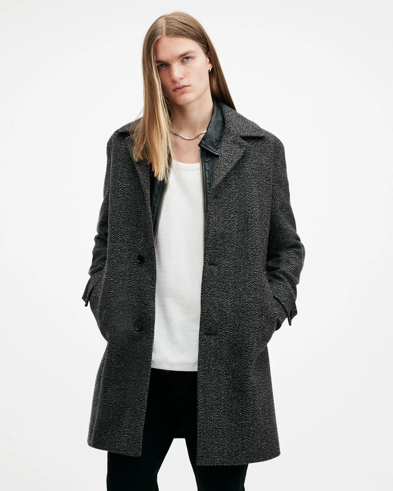 Fincher Herringbone Cashmere Blend Coat