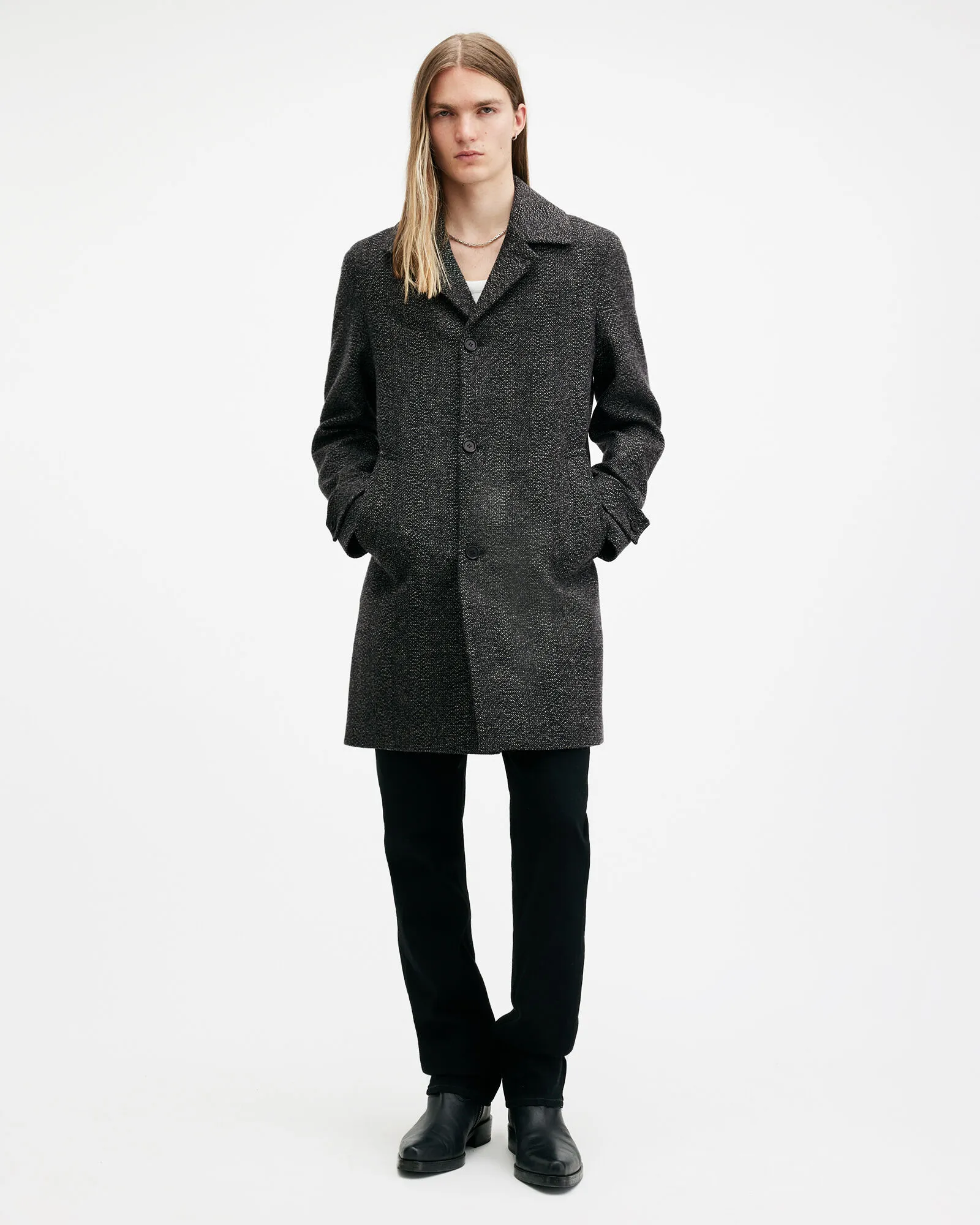 Fincher Herringbone Cashmere Blend Coat