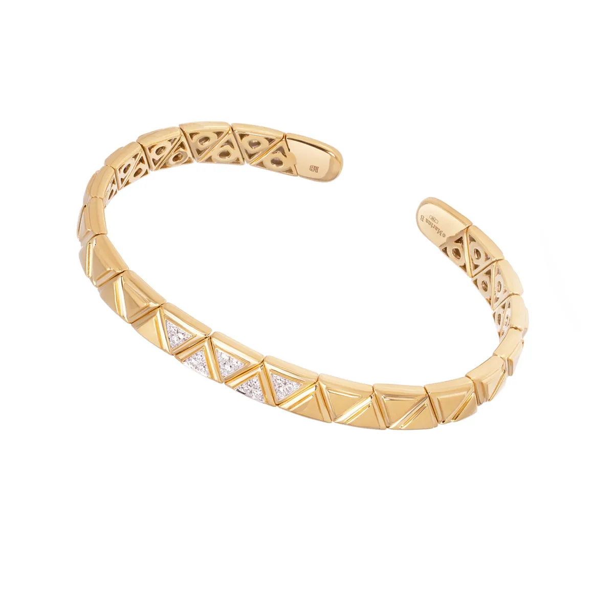 Five Pave Diamond Cuff Bracelet