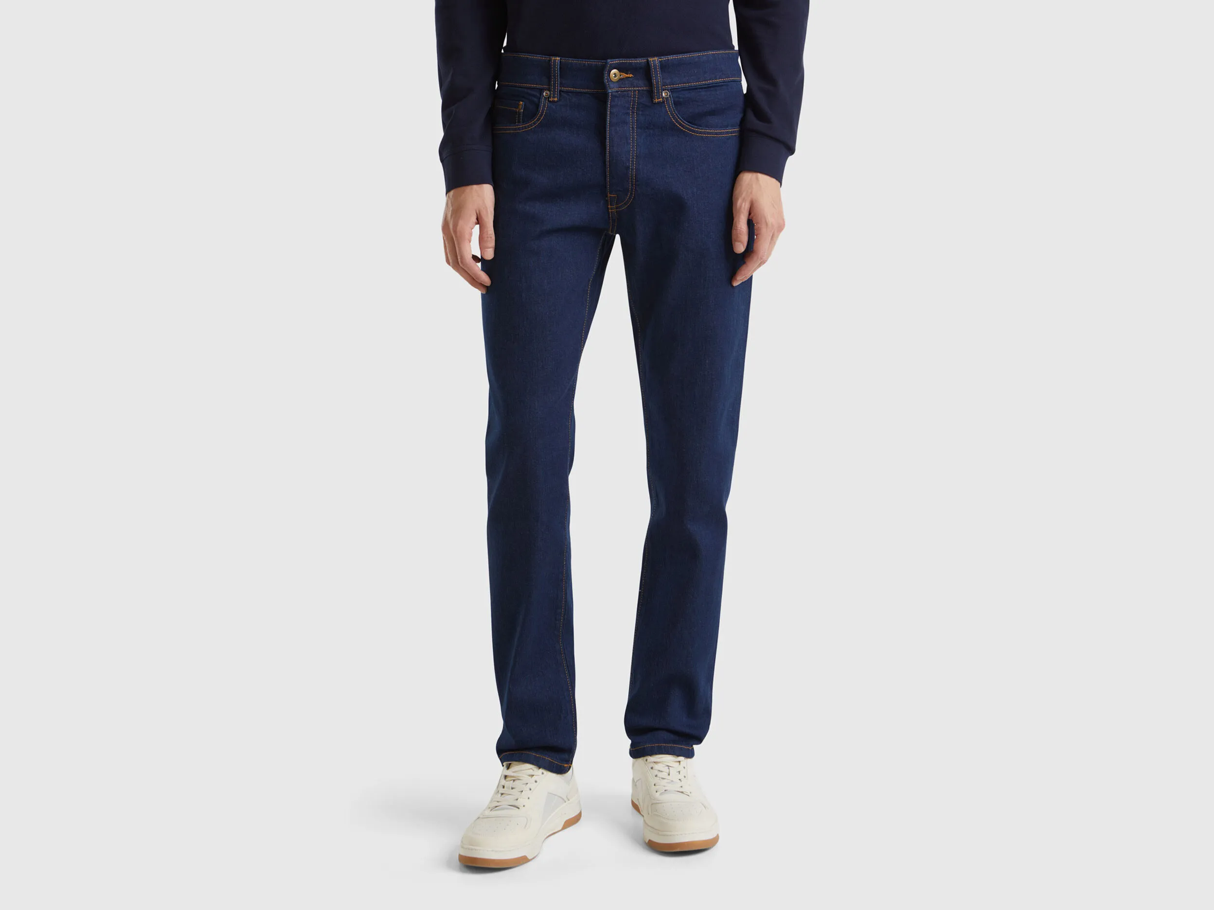 Five pocket slim fit jeans - Dark Blue | Benetton