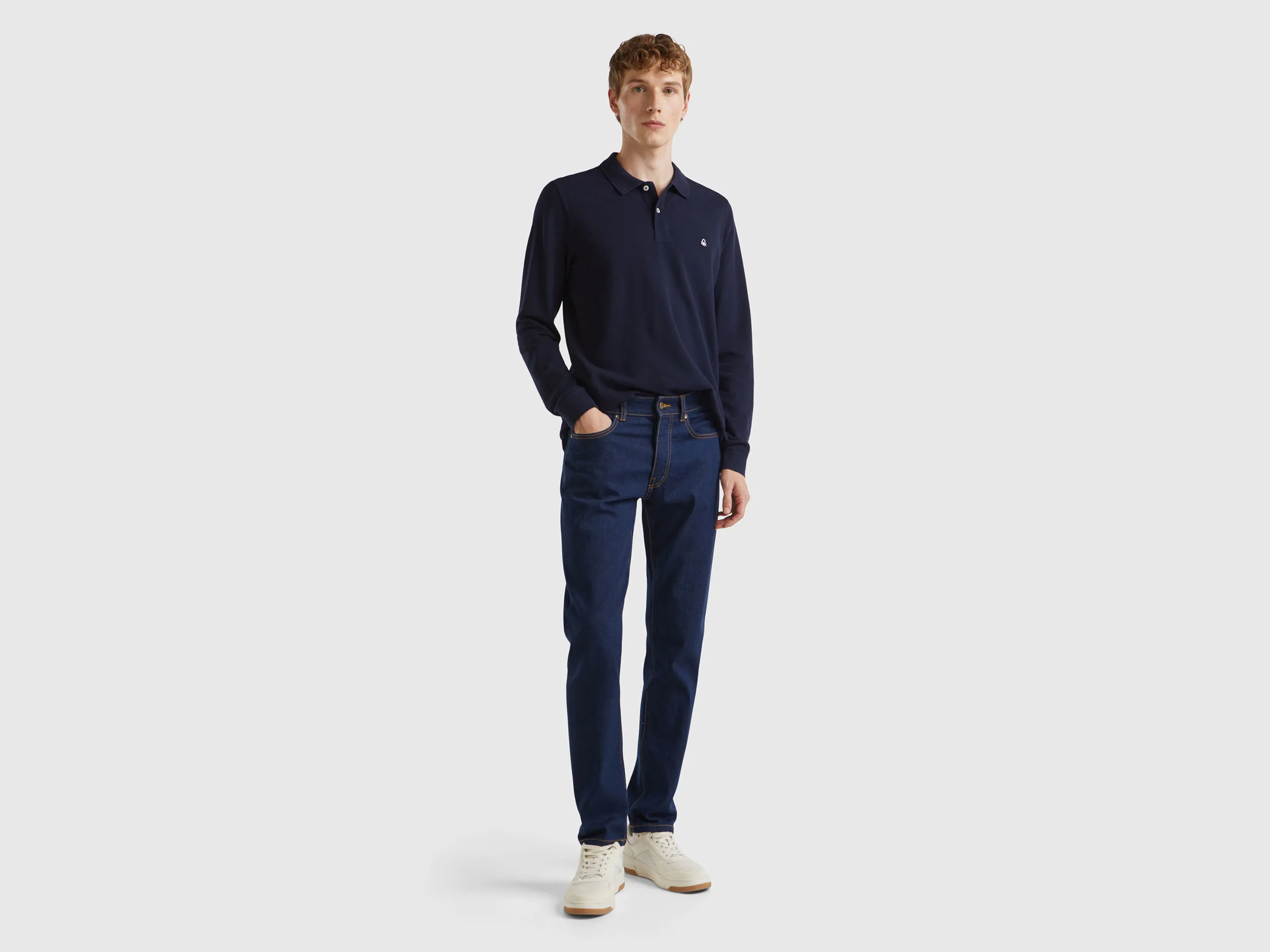 Five pocket slim fit jeans - Dark Blue | Benetton