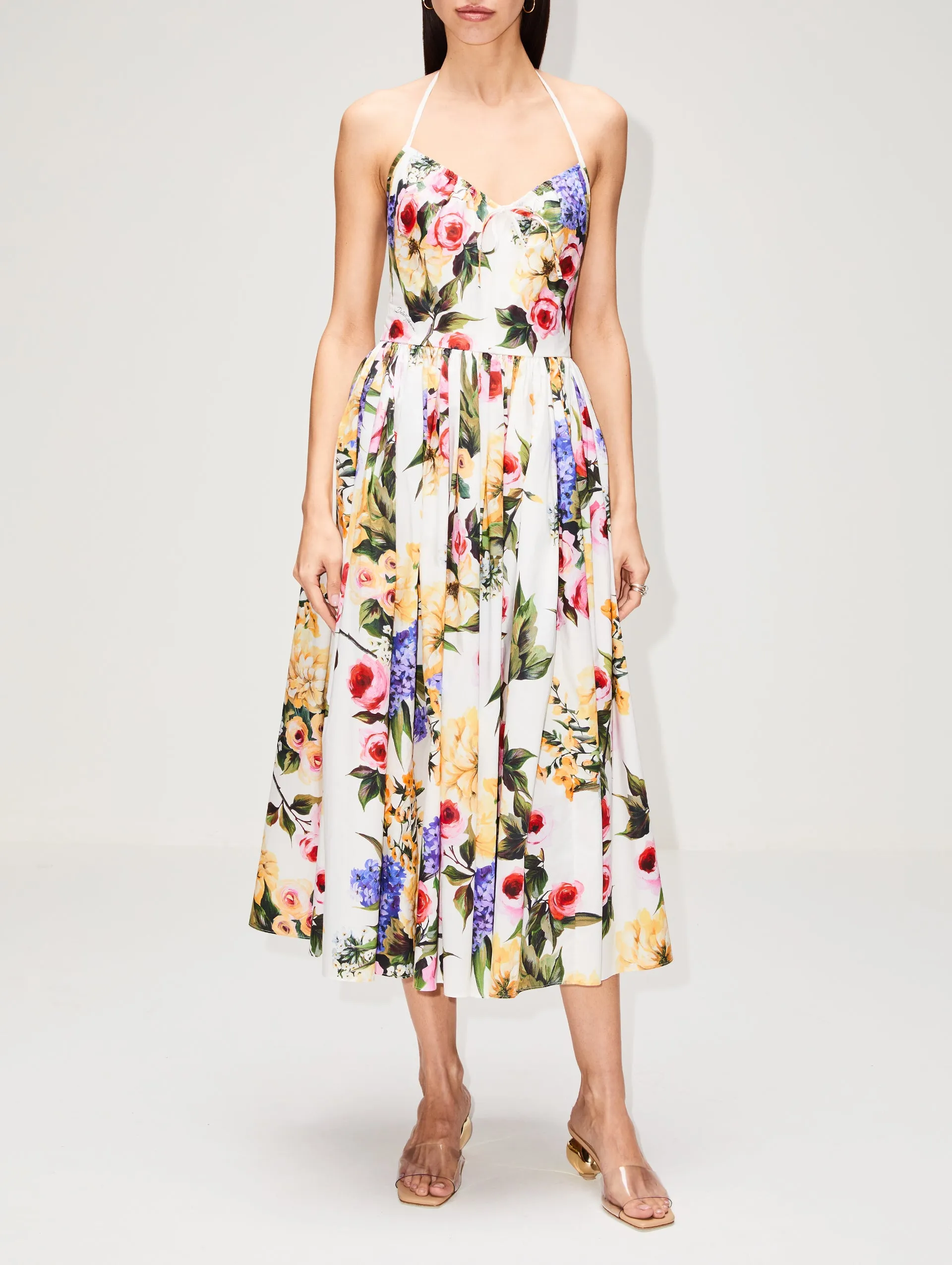 Floral Printed Poplin Dress