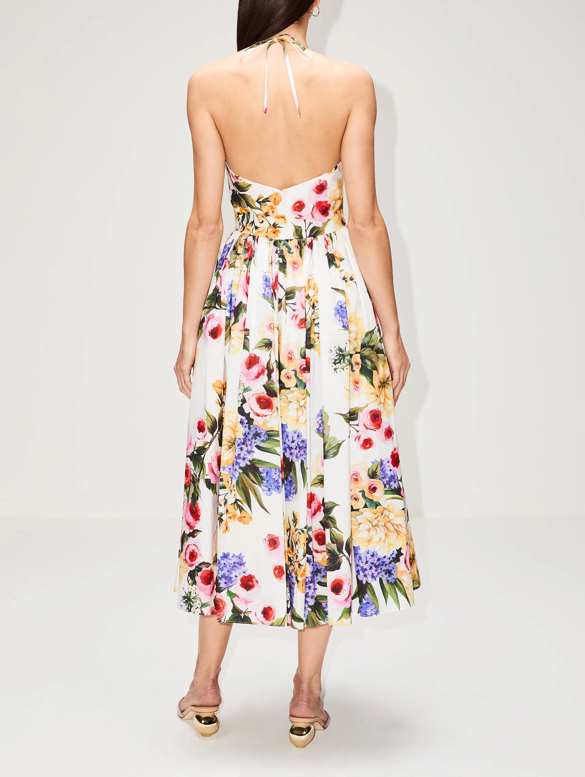 Floral Printed Poplin Dress