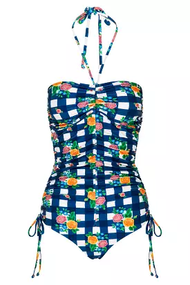 Folk Gingham Halter One Piece