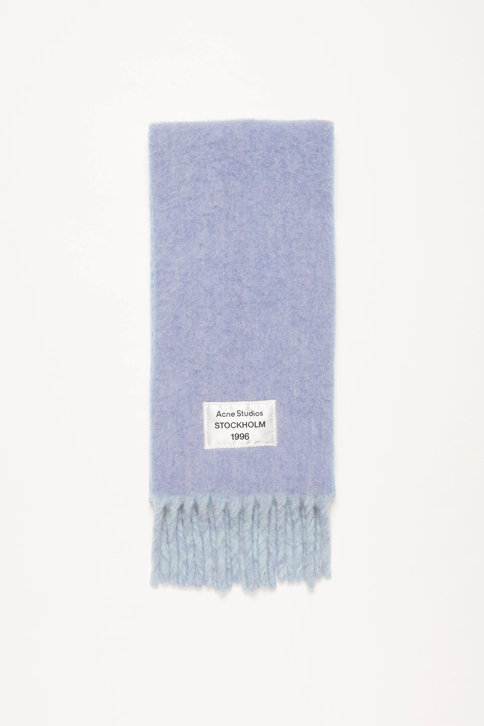 Fringed scarf logo label