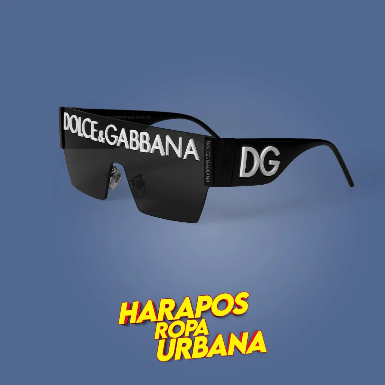 Gafas dolce and gabbana negra con letras blancas