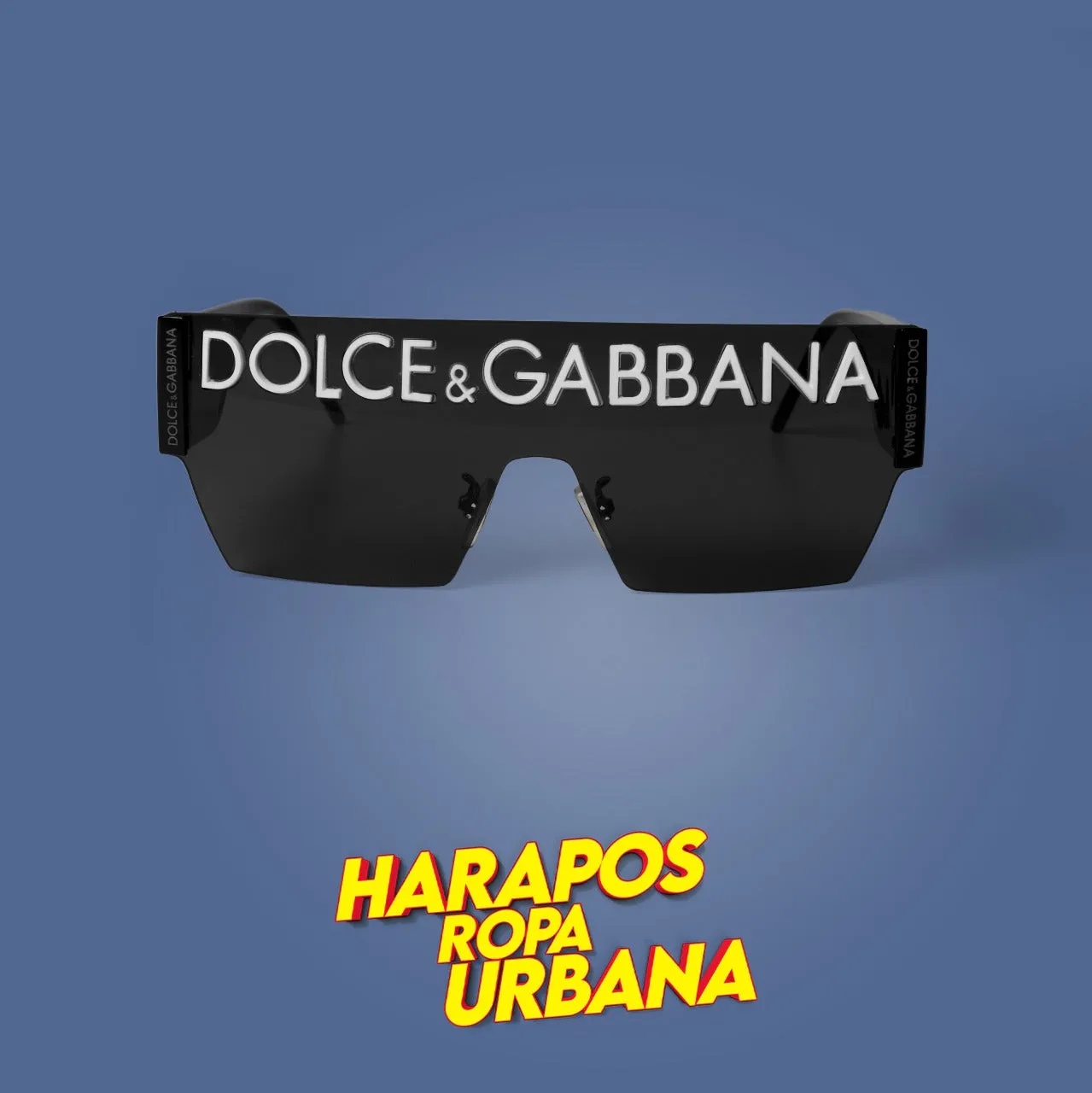 Gafas dolce and gabbana negra con letras blancas