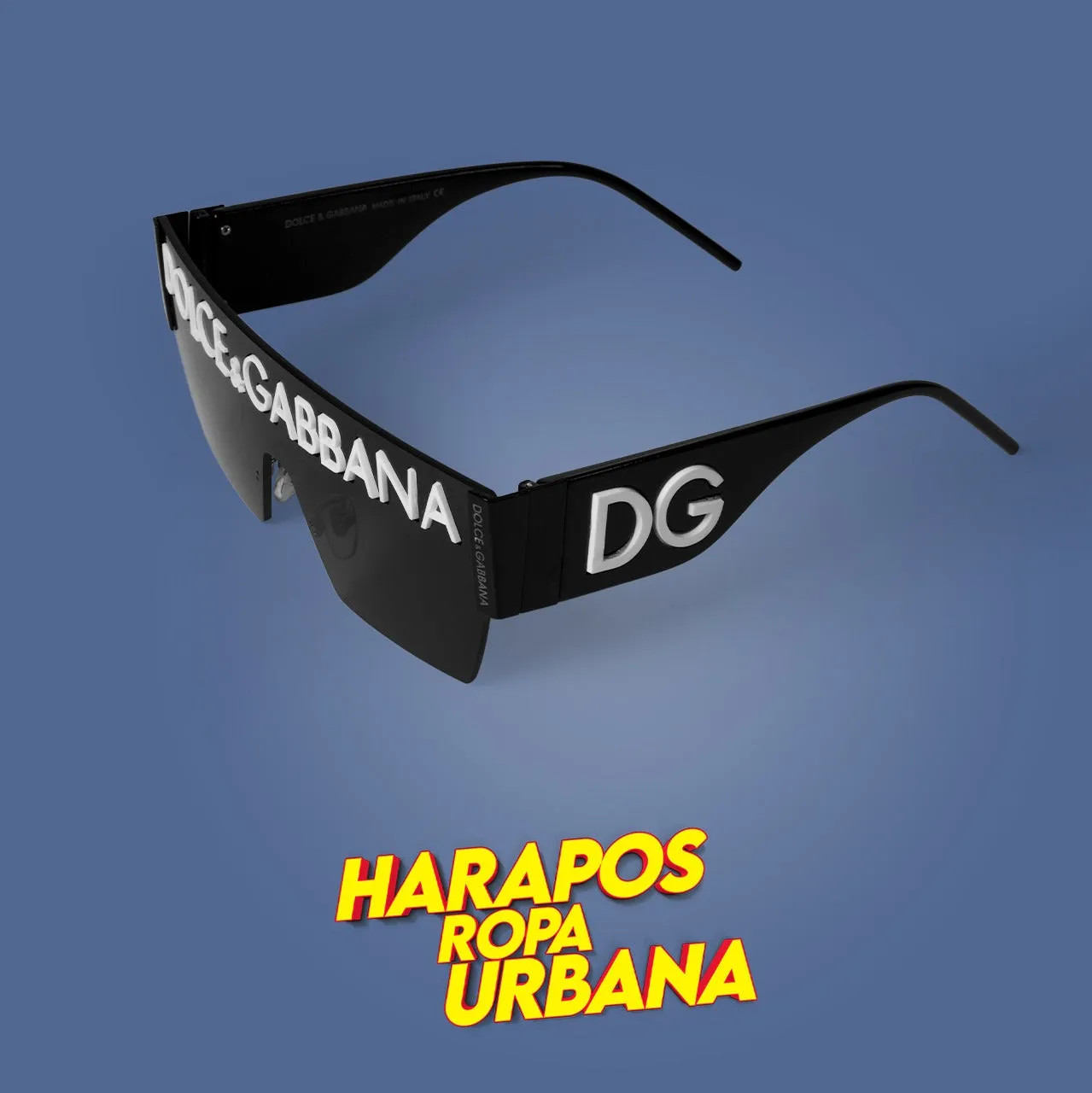 Gafas dolce and gabbana negra con letras blancas