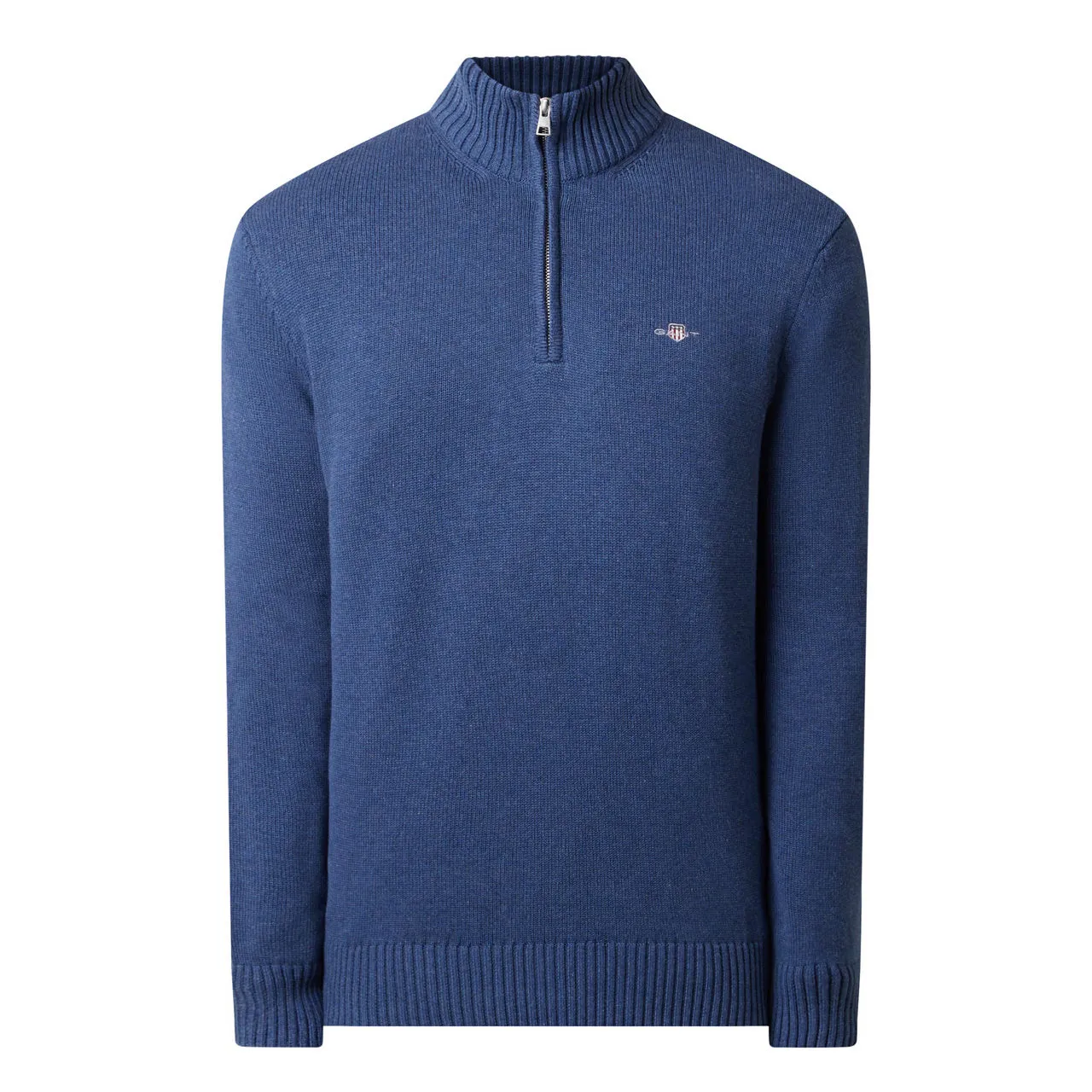 GANT The Sustainable Edit Half-Zip Logo Sweater - Dark Blue