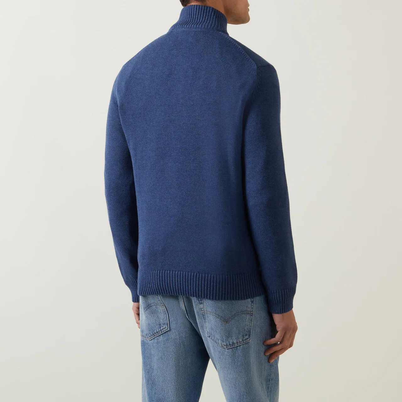 GANT The Sustainable Edit Half-Zip Logo Sweater - Dark Blue