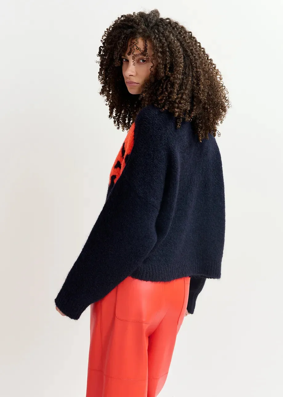 Garcon Sweater - Navy and Red