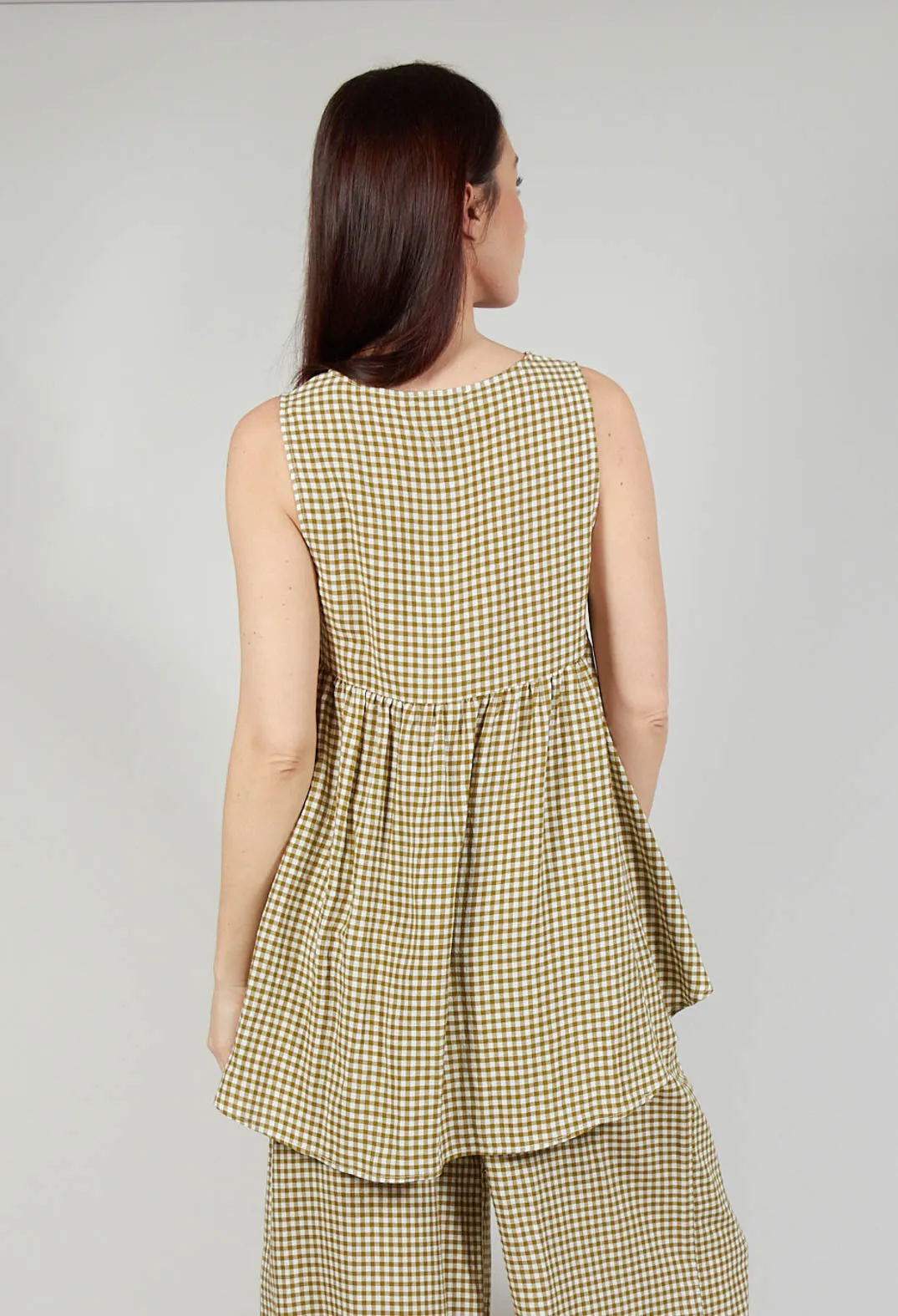 Gingham Babydoll Top in Foglia