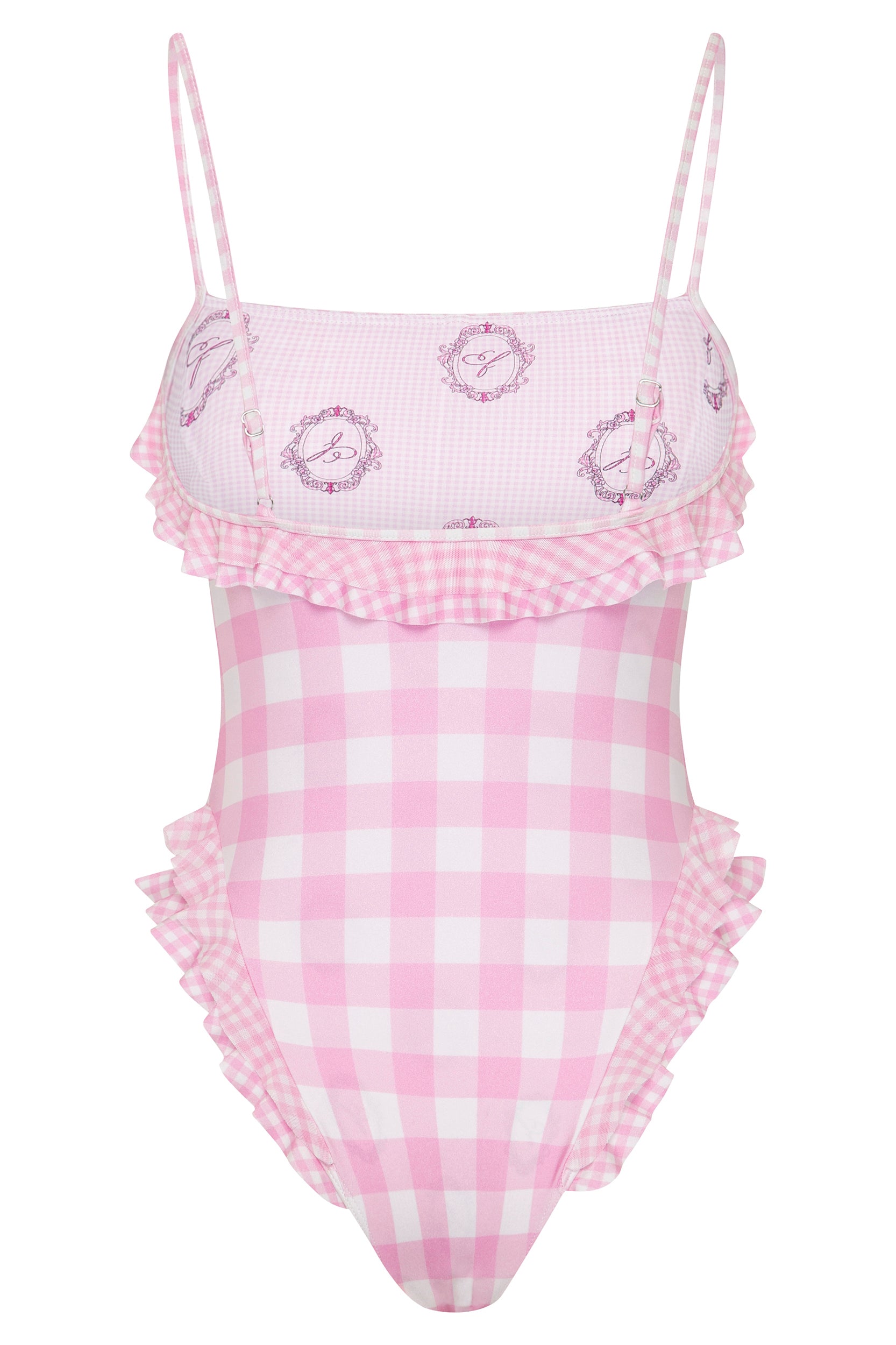 Gingham Button One Piece