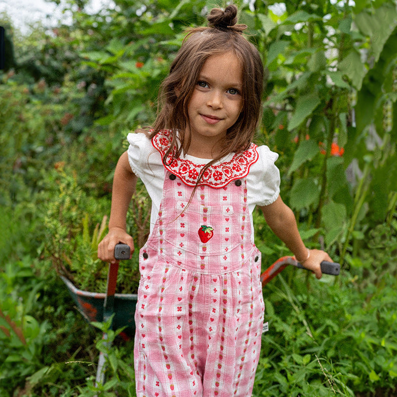 Goldie And Ace Vintage Overall - Berry Gingham