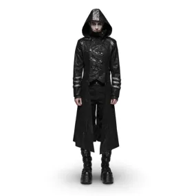 Gothic Style Hooded Longline Coat with Buckles