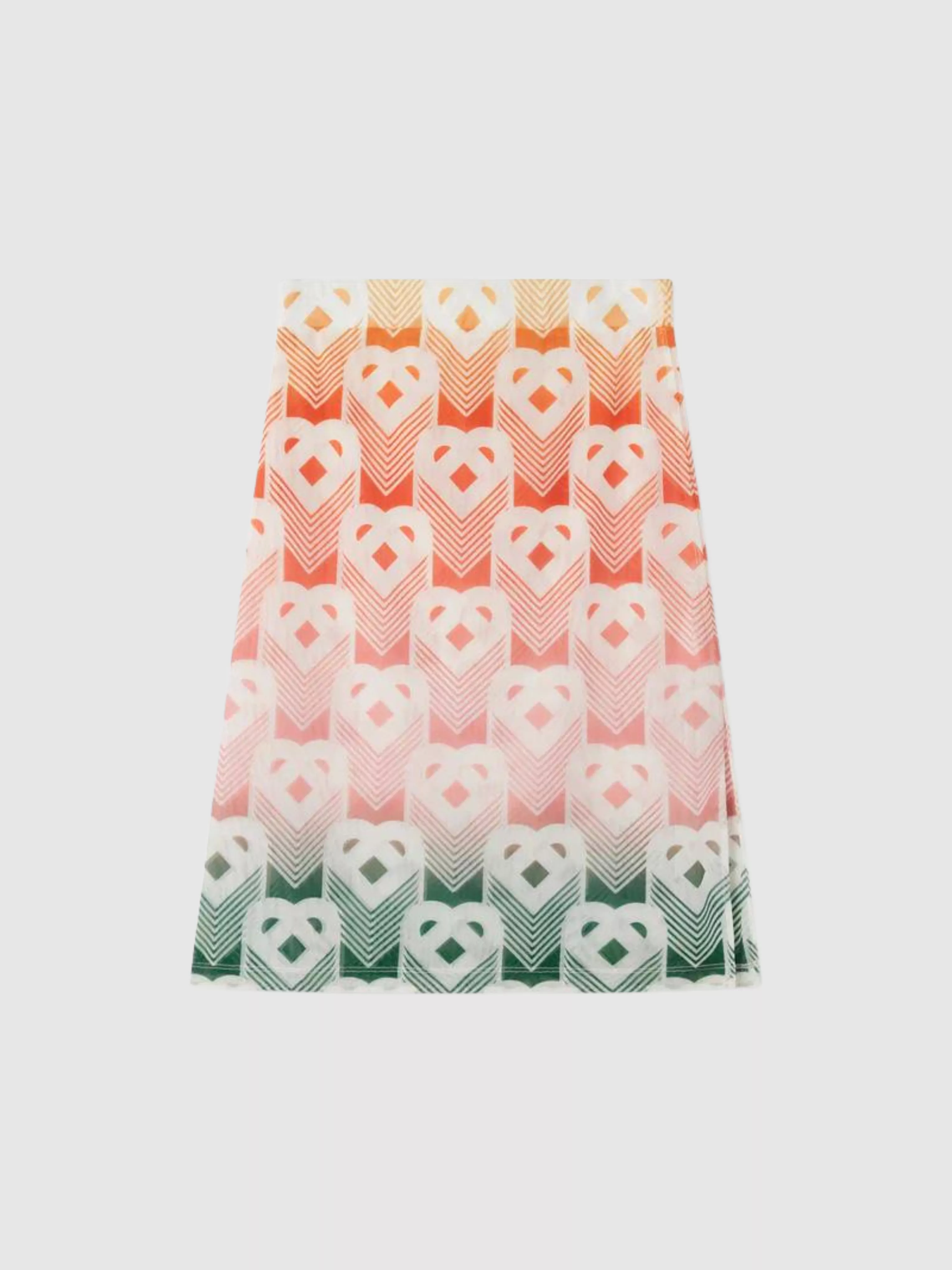 Gradient Heart Monogram Mesh Skirt