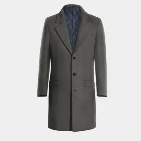 Gray Long Chesterfield Coat