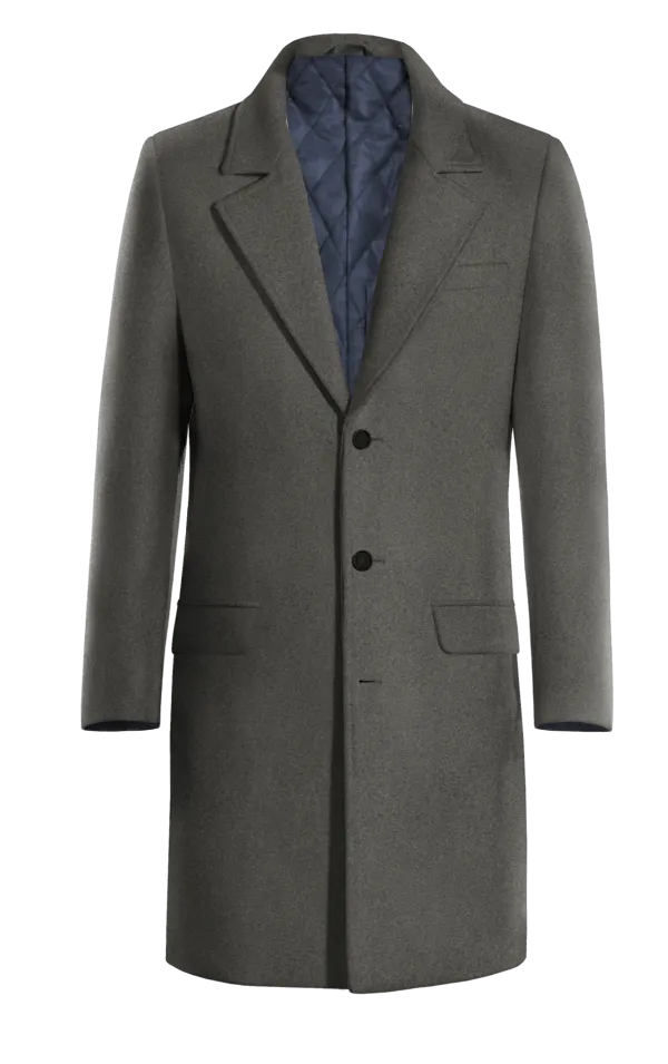 Gray Long Chesterfield Coat