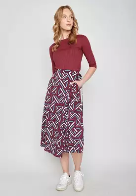 Greenbomb Velvet Maze Hug Skirt