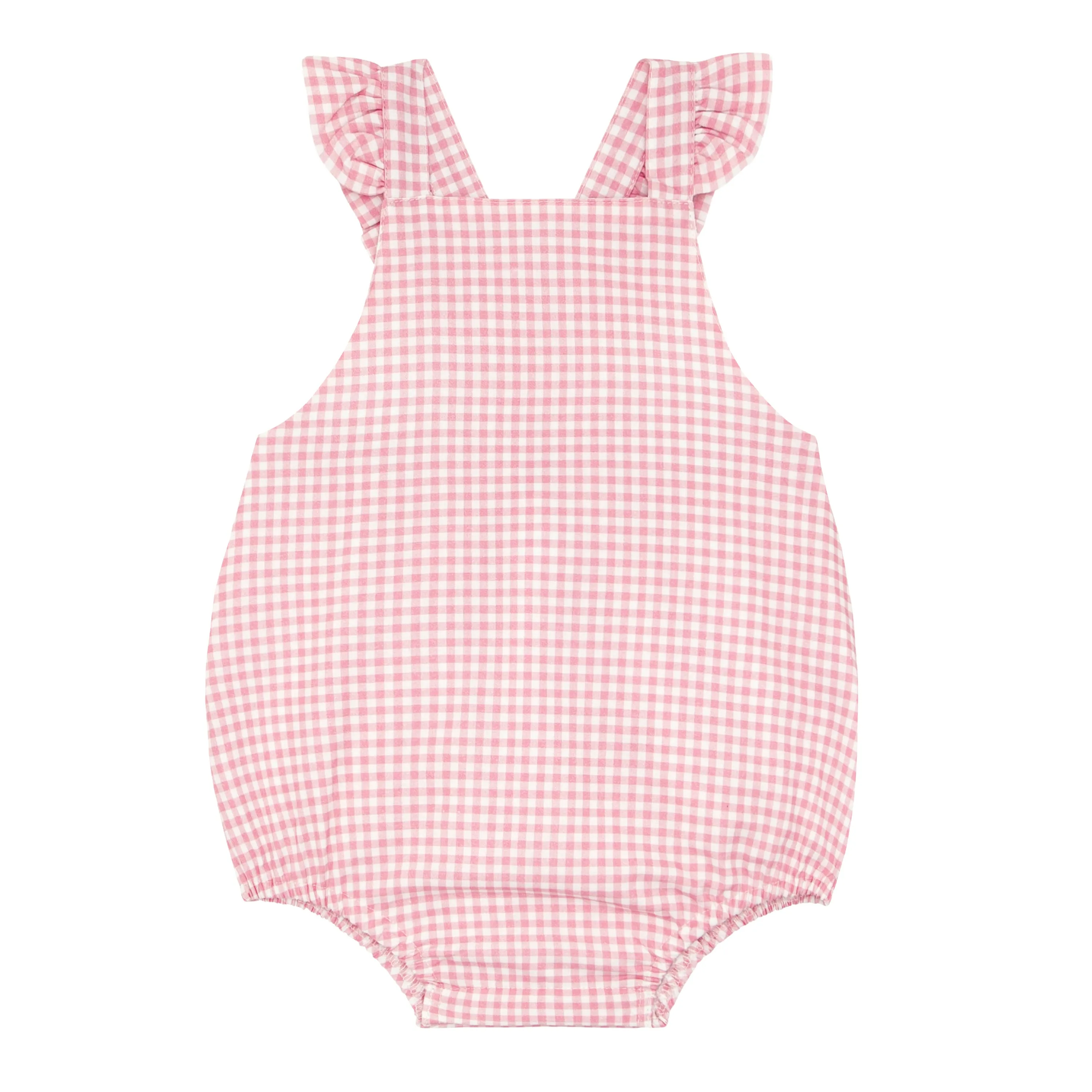 Guava Gingham Crossover Ruffle Bubble