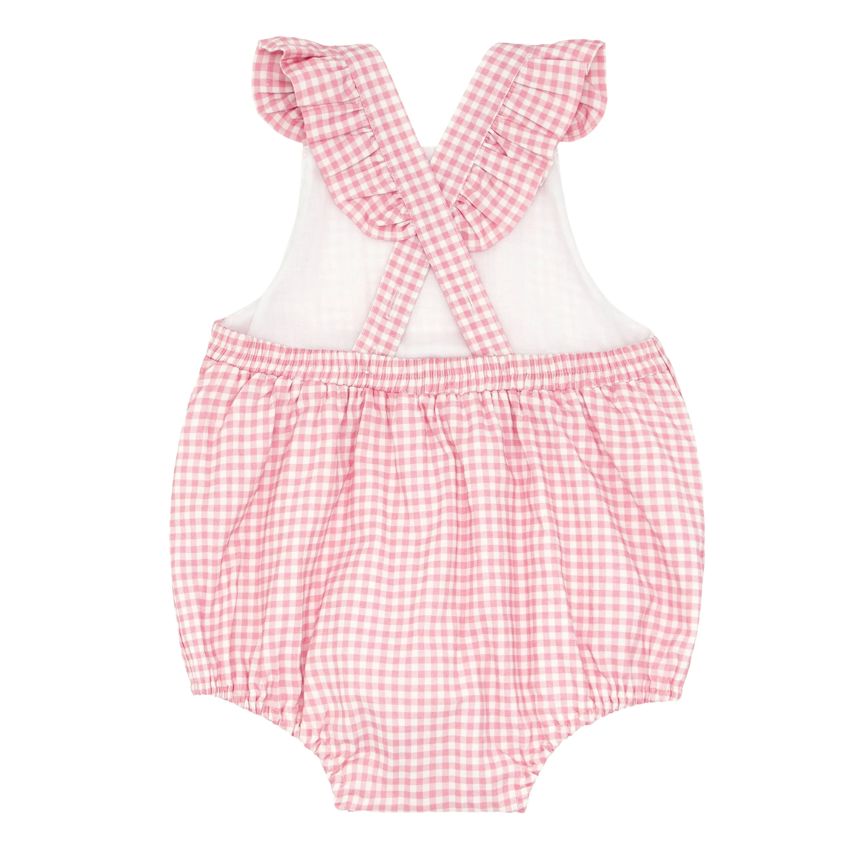 Guava Gingham Crossover Ruffle Bubble