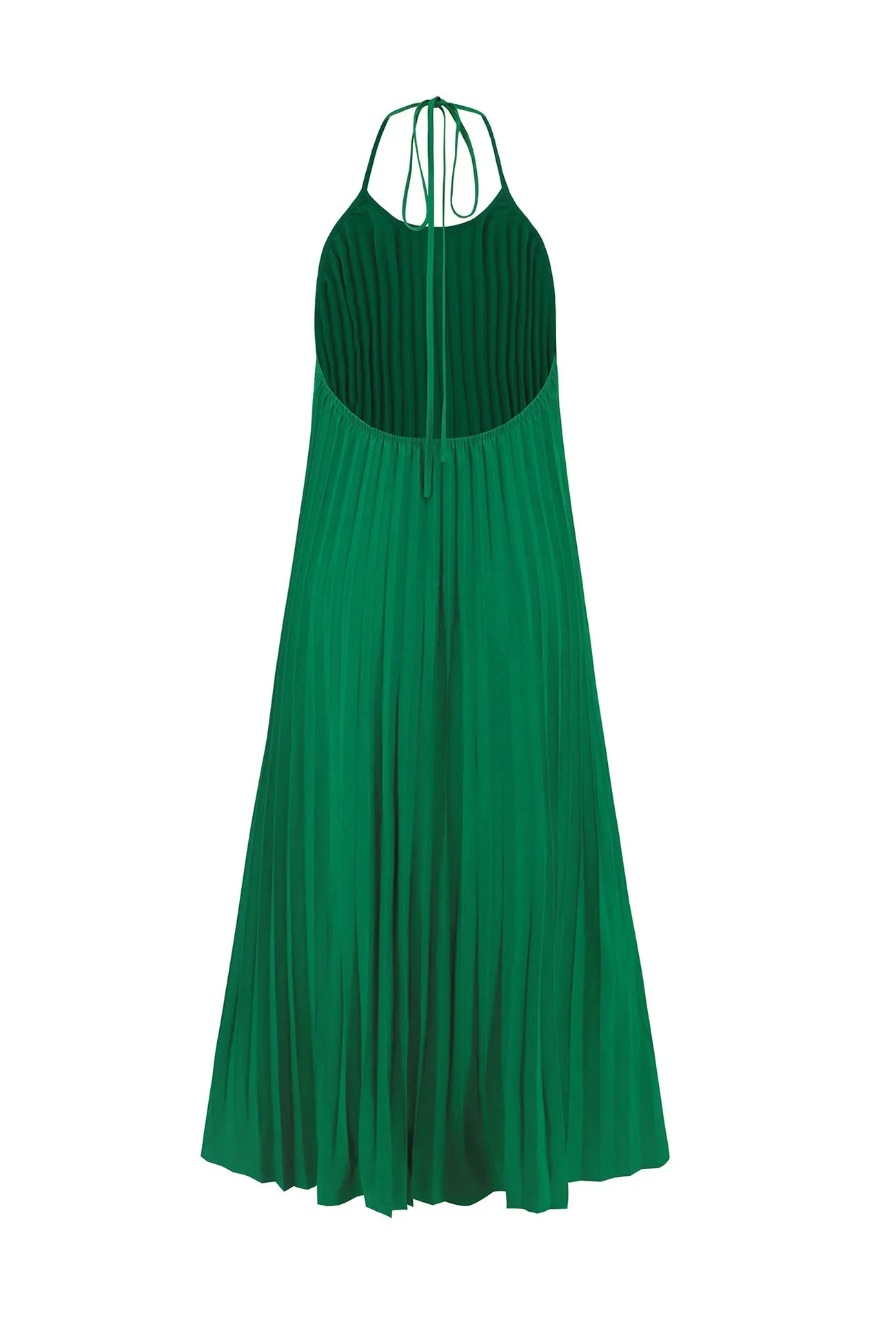 Halter Neck Pleated A-line Dress