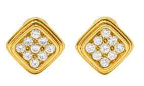 Harry Winston by Jacques Timey 1.50 CTW Diamond 18 Karat Gold Navette Ear-Clip Earrings